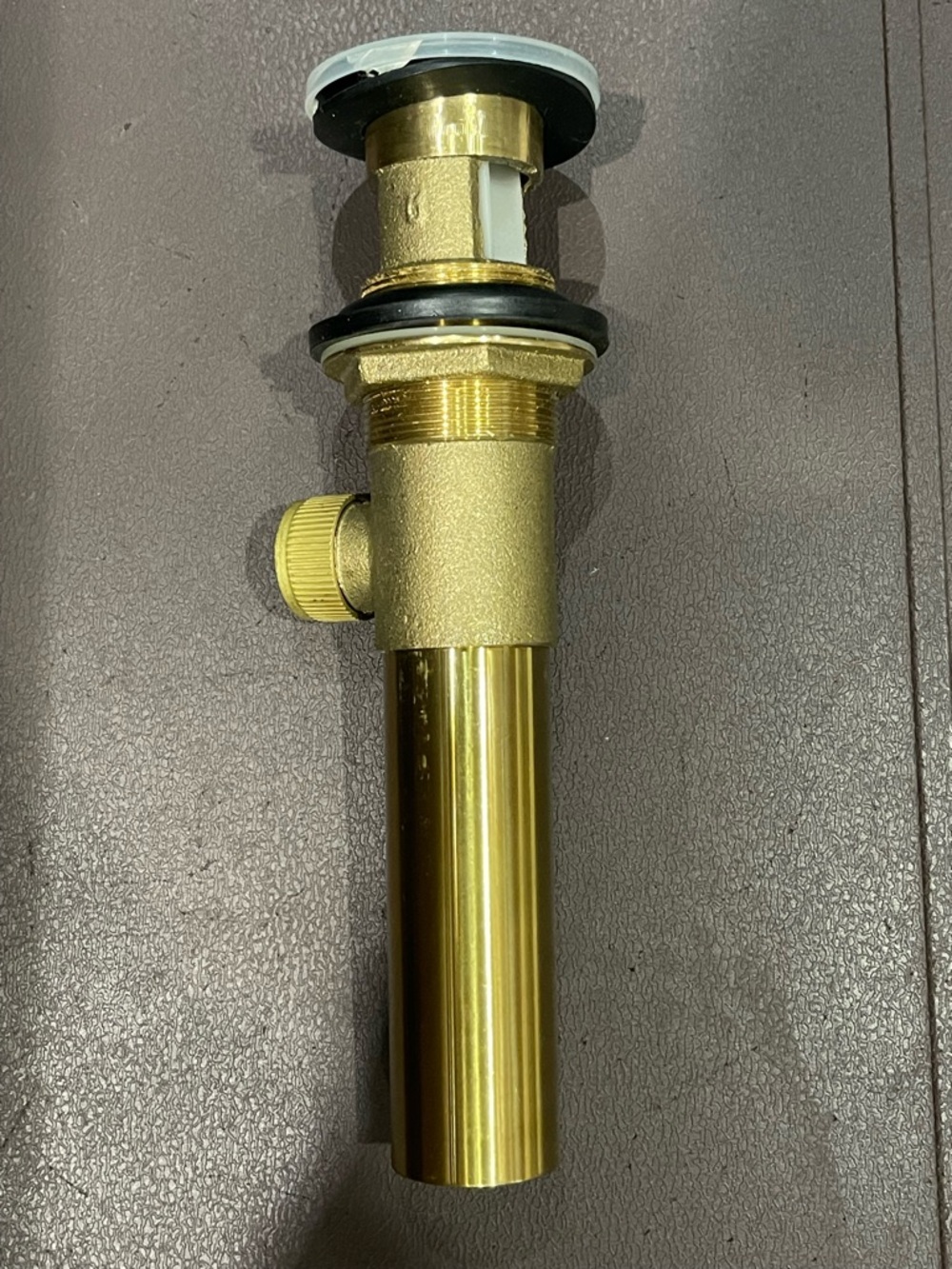 Price Pfister Gold Brass Sink Pop-Up Drain with Side Overflow